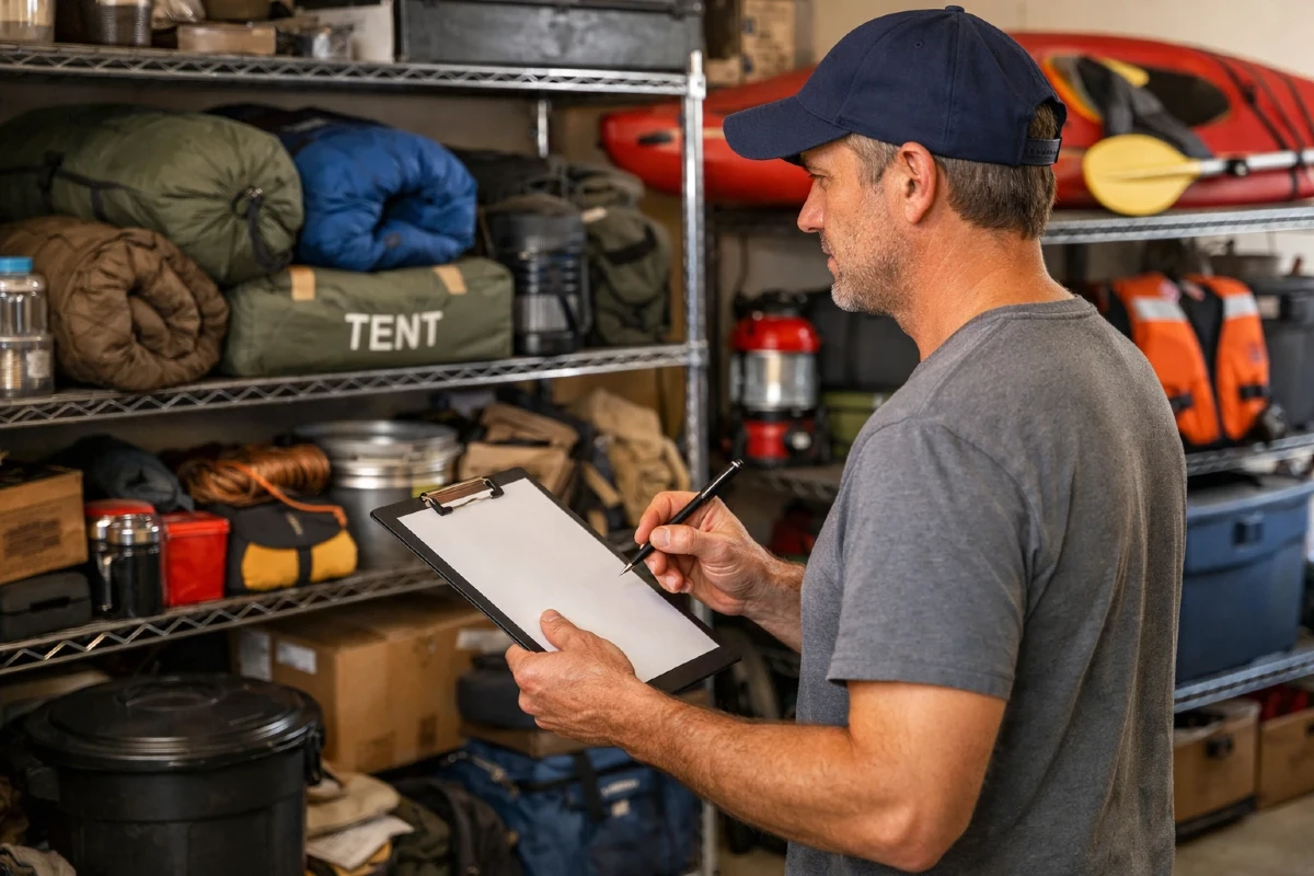man with camping-checklist
